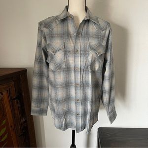 NWT PENDLETON MEN'S PLAID SNAP-FRONT WESTERN CANYON WOOL SHIRT OVERSHIRT S